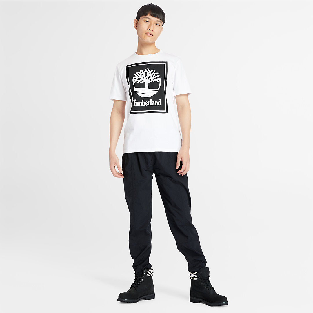 Stack Logo T-Shirt for Men in White Timberland For Sale