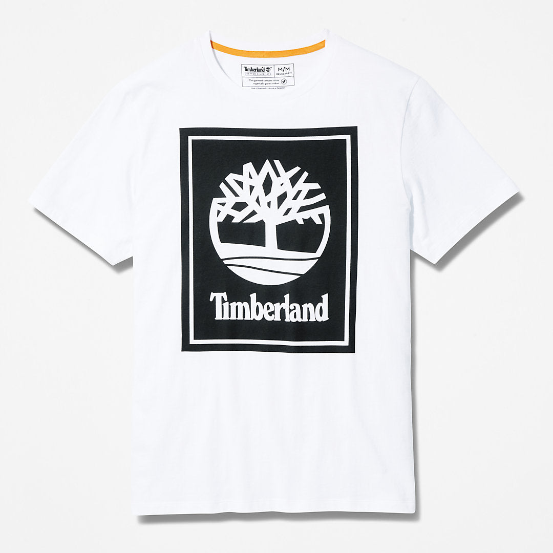 Stack Logo T-Shirt for Men in White Timberland For Sale