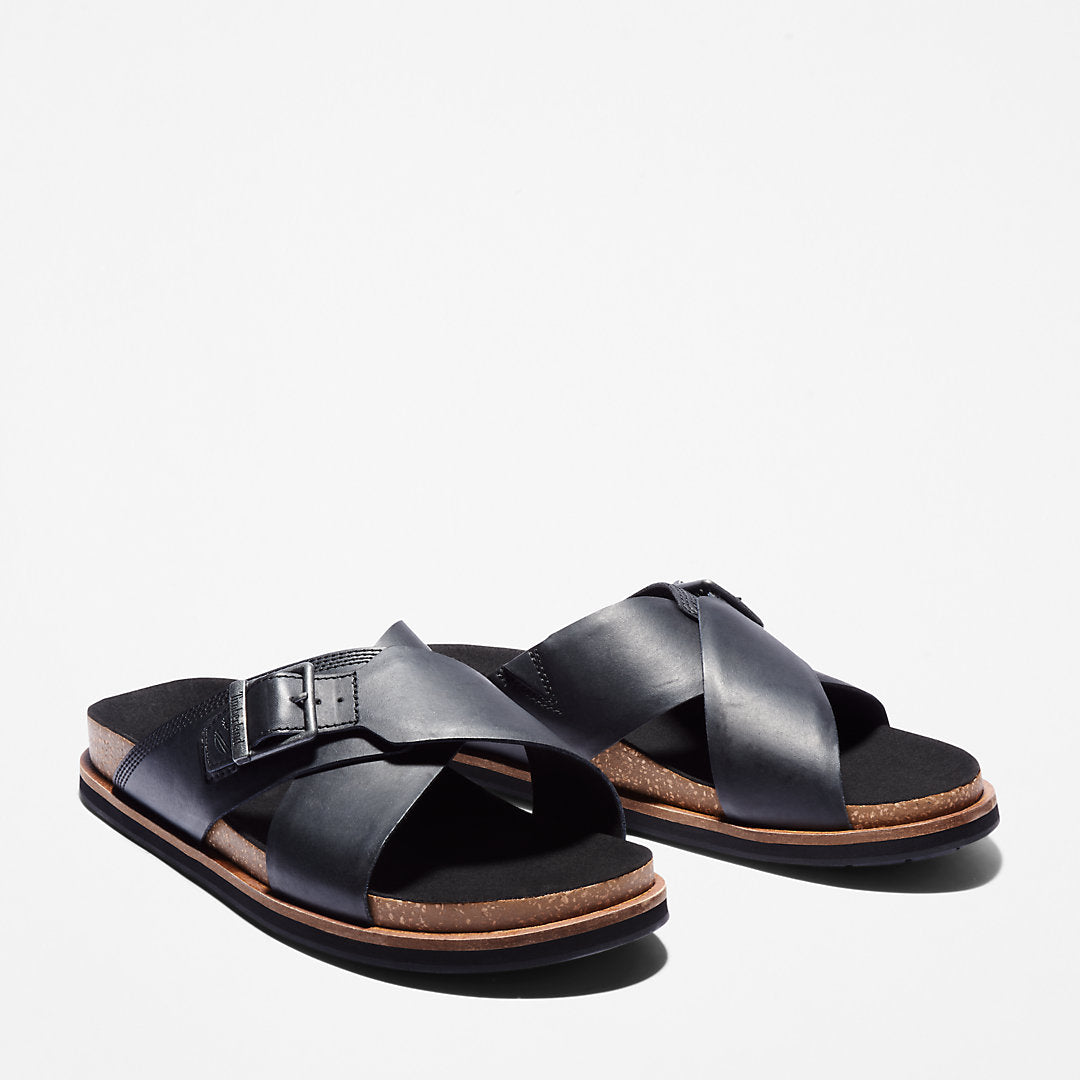 Amalfi Vibes Cross Slide Sandal for Men in Black Timberland Sale