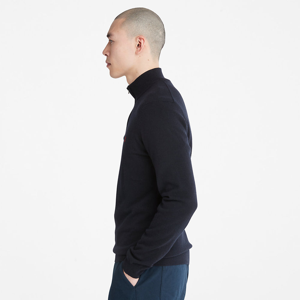 Cohas Brook Zip-neck Sweater for Men in Navy Timberland For Sale