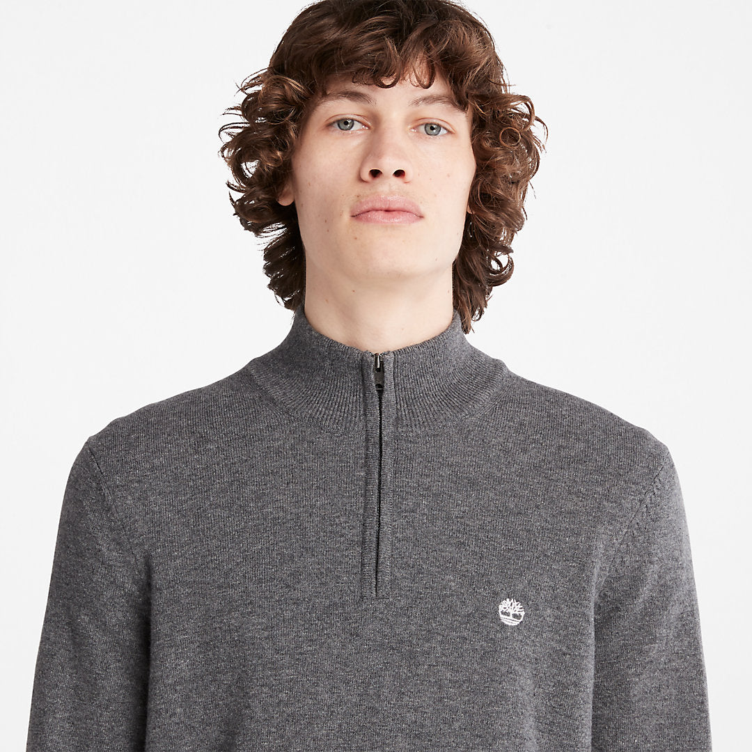 Cohas Brook Zip-neck Sweater for Men in Dark Grey Timberland On Sale