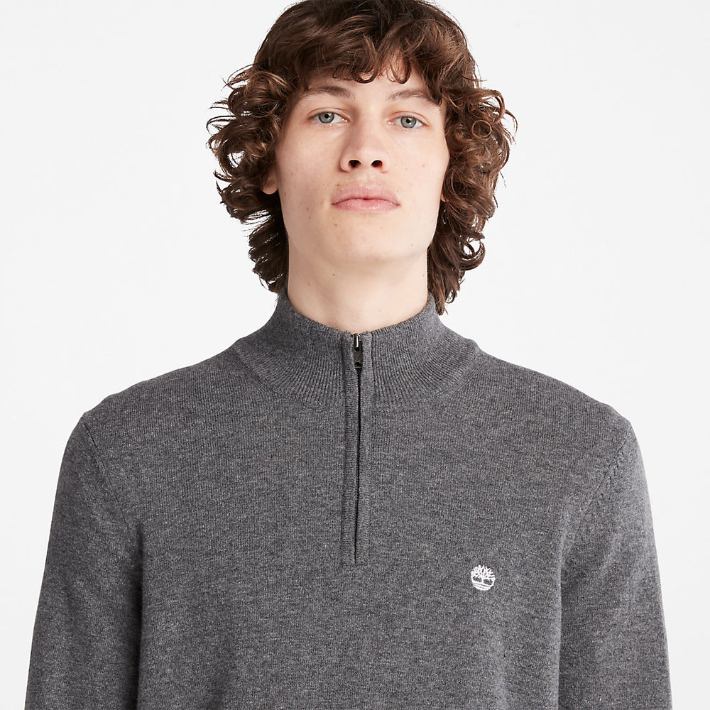 Cohas Brook Zip-neck Sweater for Men in Dark Grey Timberland On Sale