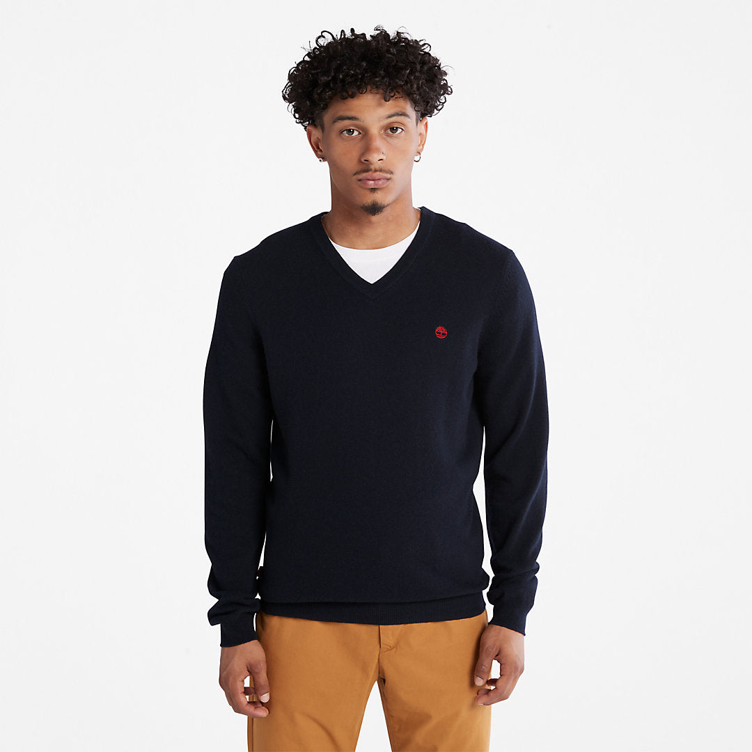 Cohas Brook V-Neck Sweater for Men in Navy Timberland For Sale