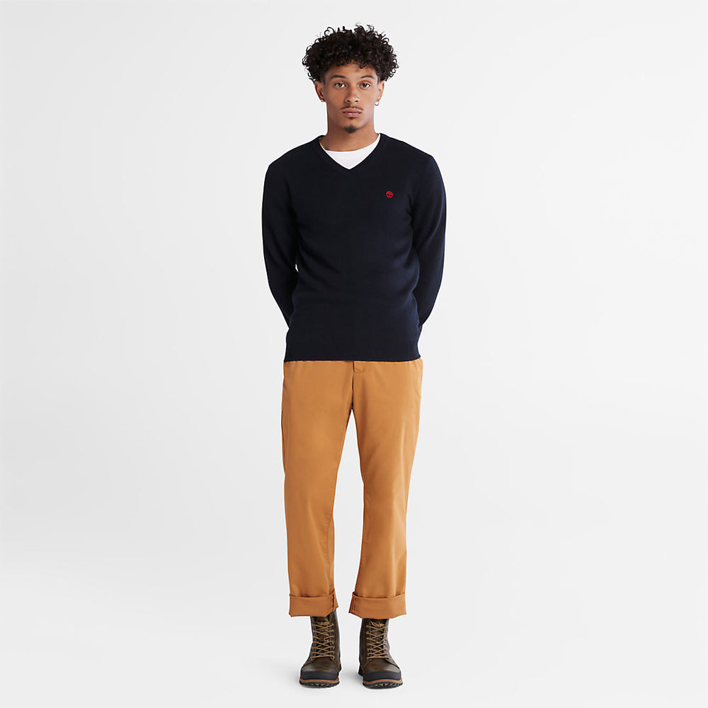 Cohas Brook V-Neck Sweater for Men in Navy Timberland For Sale