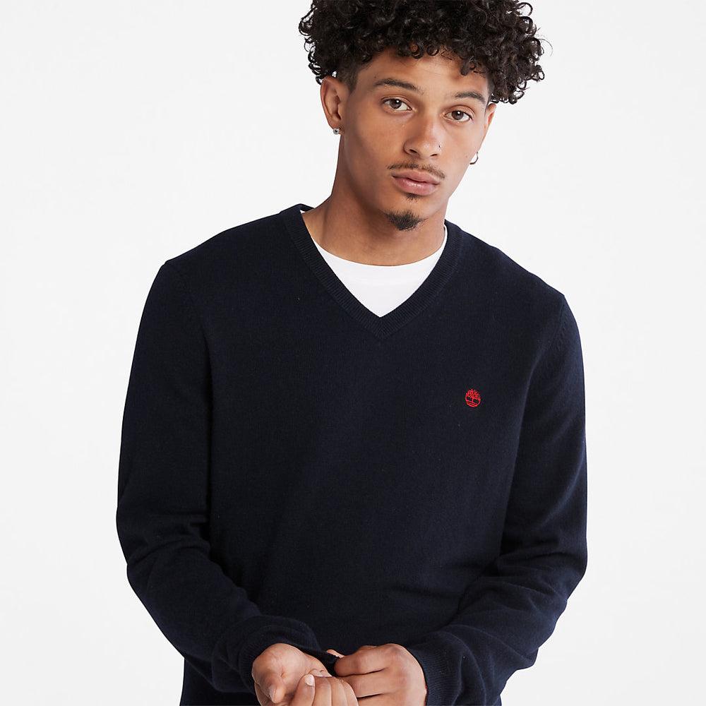 Cohas Brook V-Neck Sweater for Men in Navy Timberland For Sale