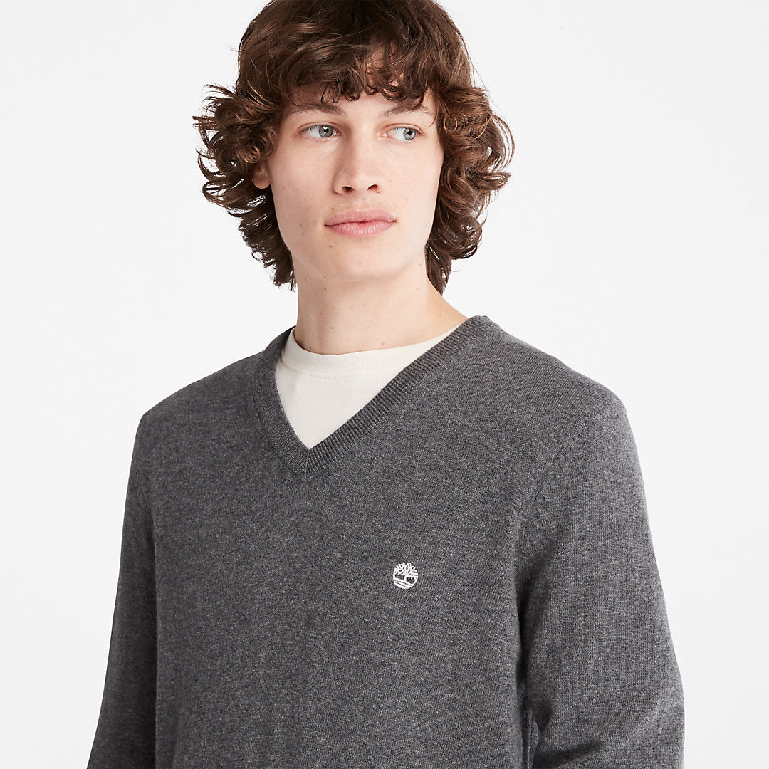 Cohas Brook V-Neck Sweater for Men in Dark Grey Timberland Outlet