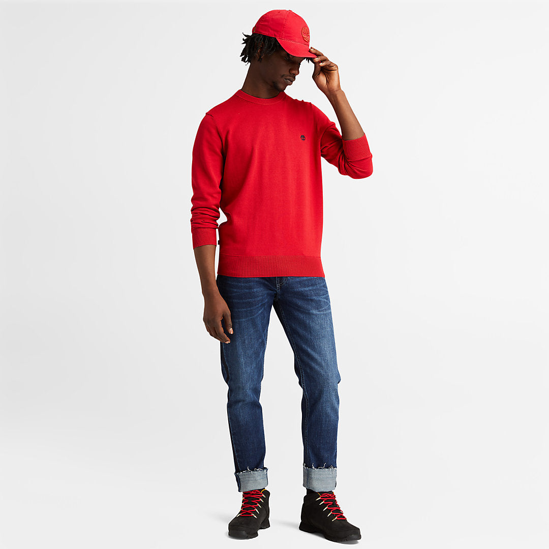 Williams River Organic Cotton Sweater for Men in Red Timberland US