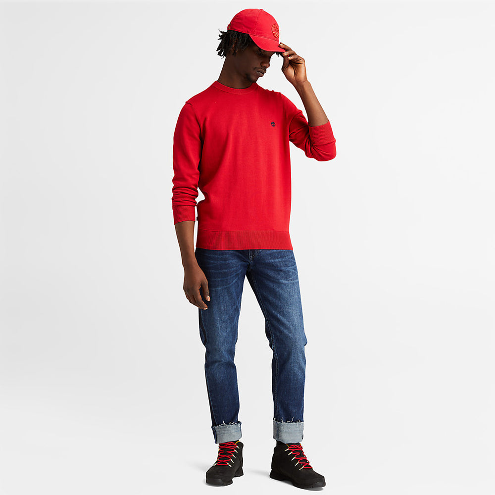 Williams River Organic Cotton Sweater for Men in Red Timberland US