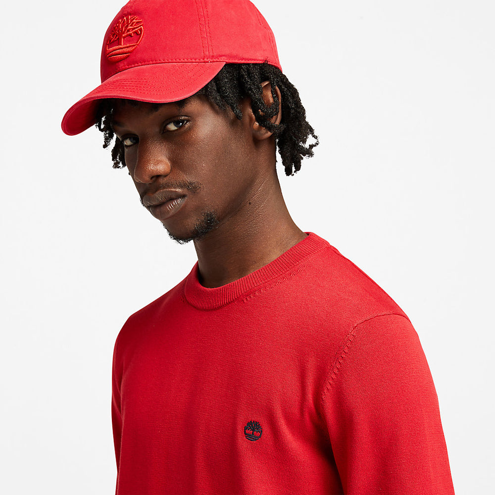 Williams River Organic Cotton Sweater for Men in Red Timberland US