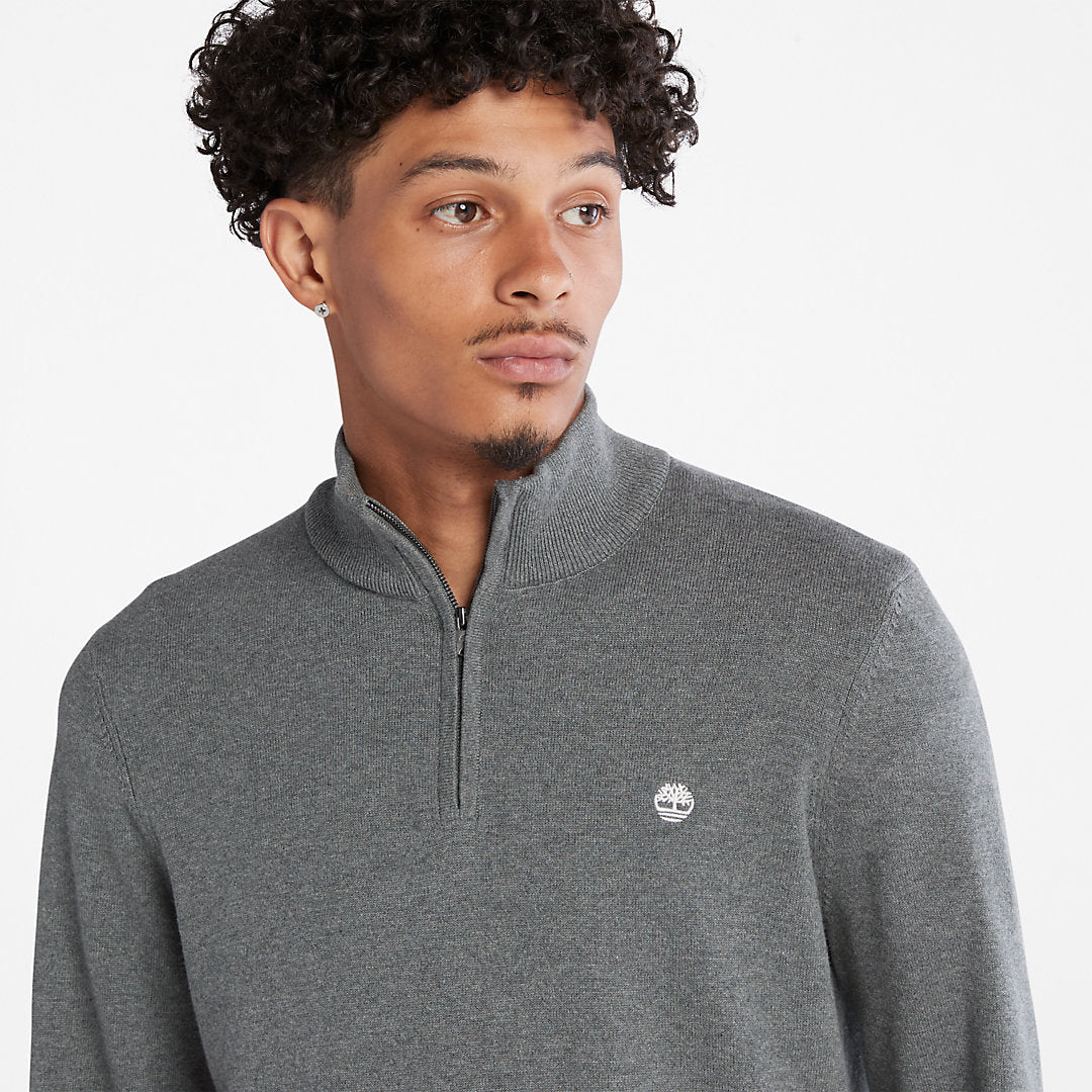 Williams River Zip-neck Sweater for Men in Dark Grey Timberland Online