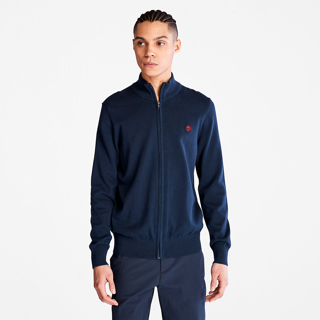 Williams River Full-Zip Sweater for Men in Navy Timberland Discount