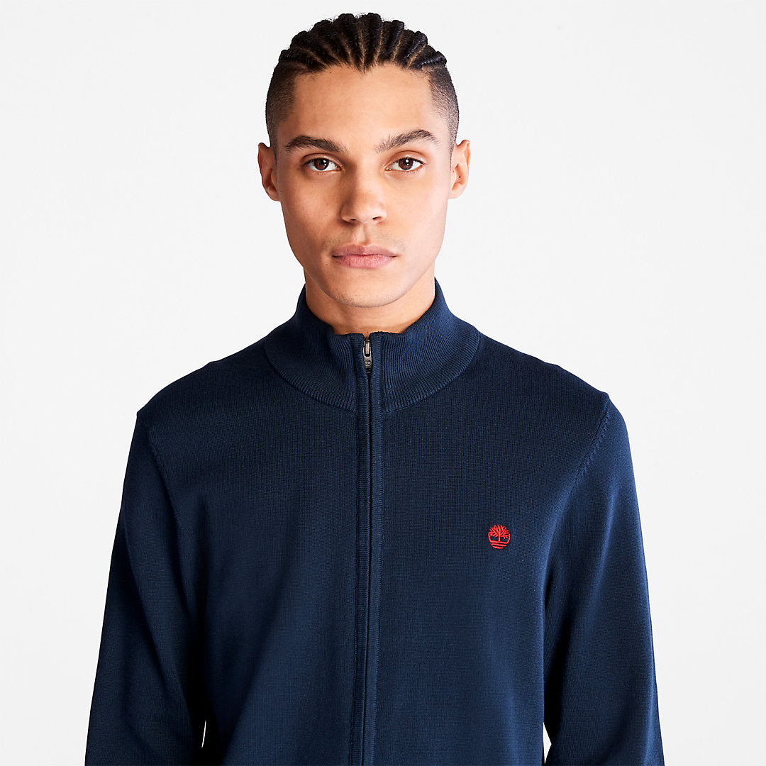 Williams River Full-Zip Sweater for Men in Navy Timberland Discount