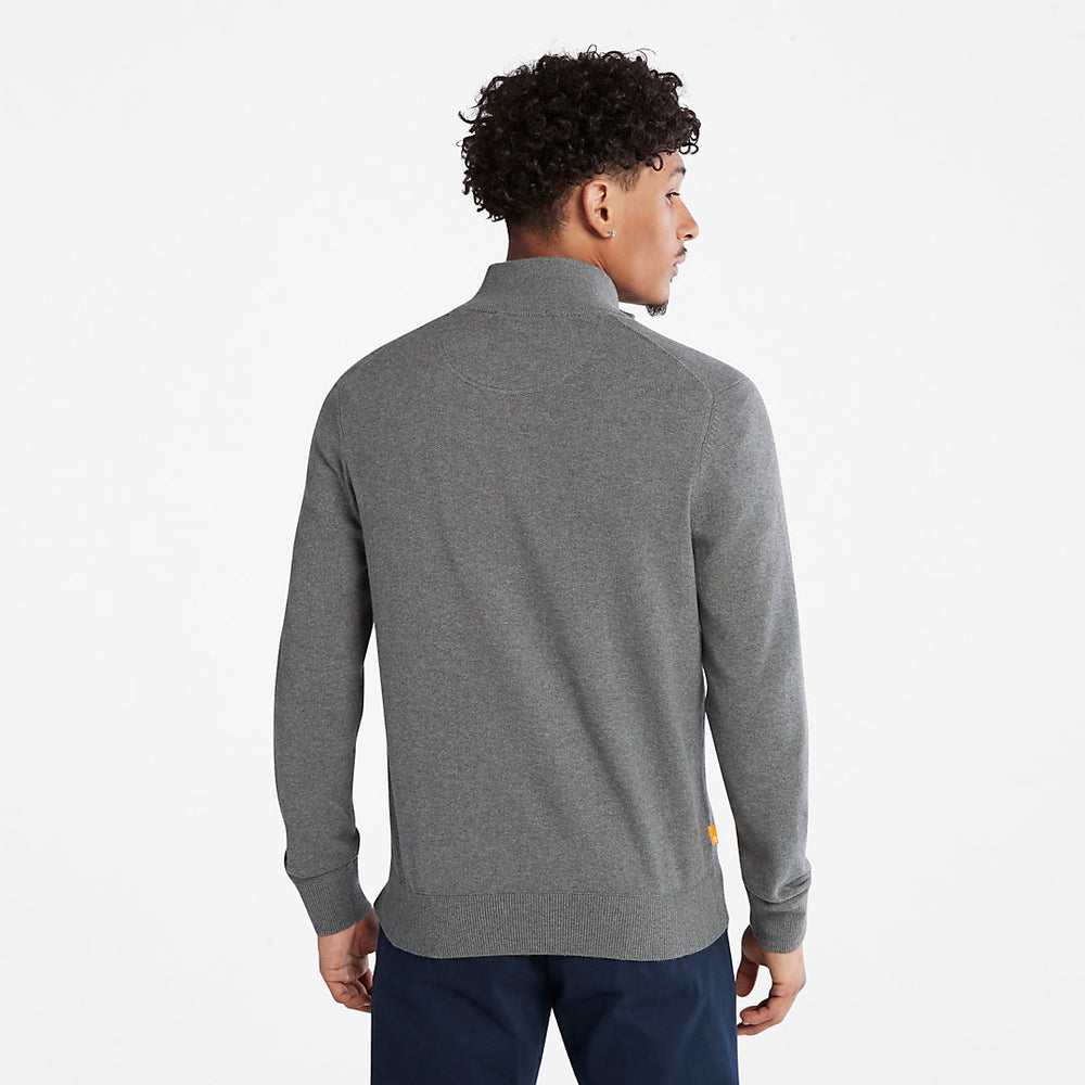 Williams River Organic Cotton Zip Sweater for Men in Grey Timberland Online