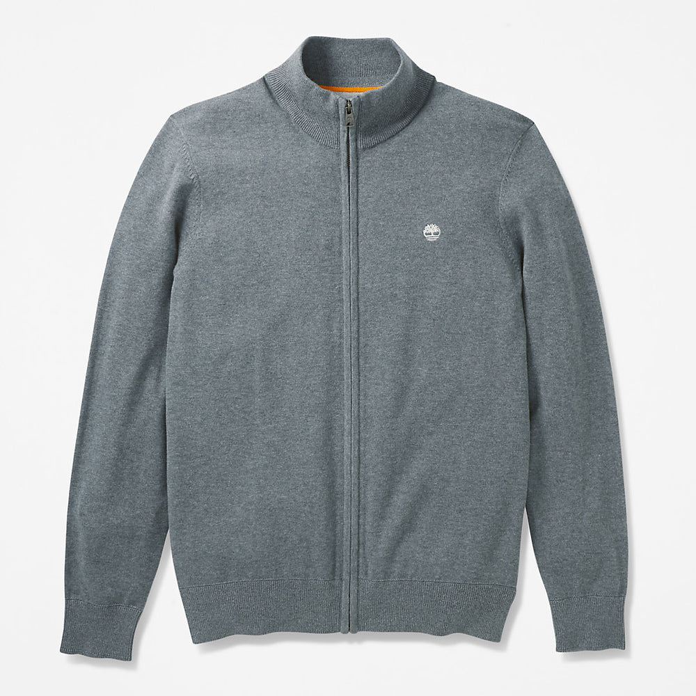Williams River Organic Cotton Zip Sweater for Men in Grey Timberland Online