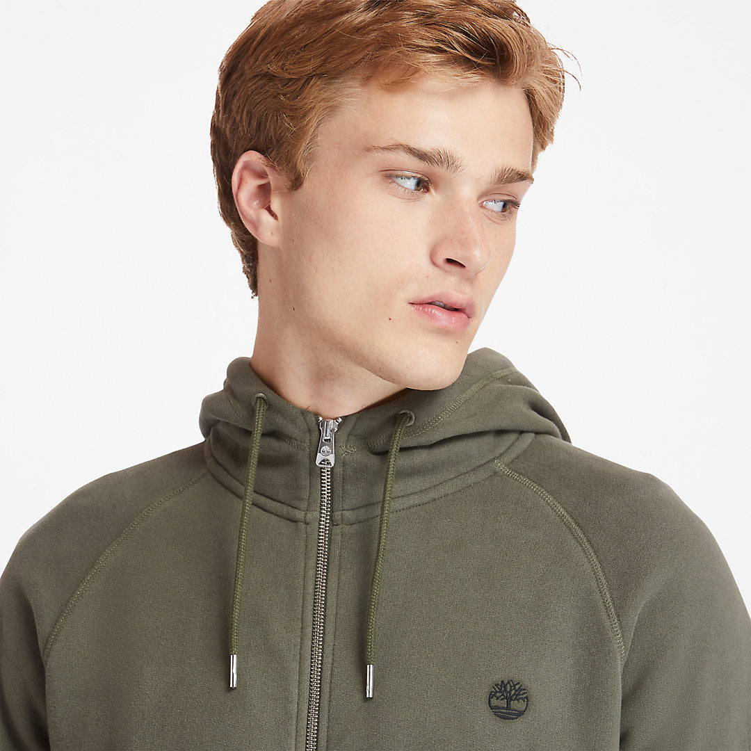 Exeter River Zip Hoodie for Men in Green Timberland Discount