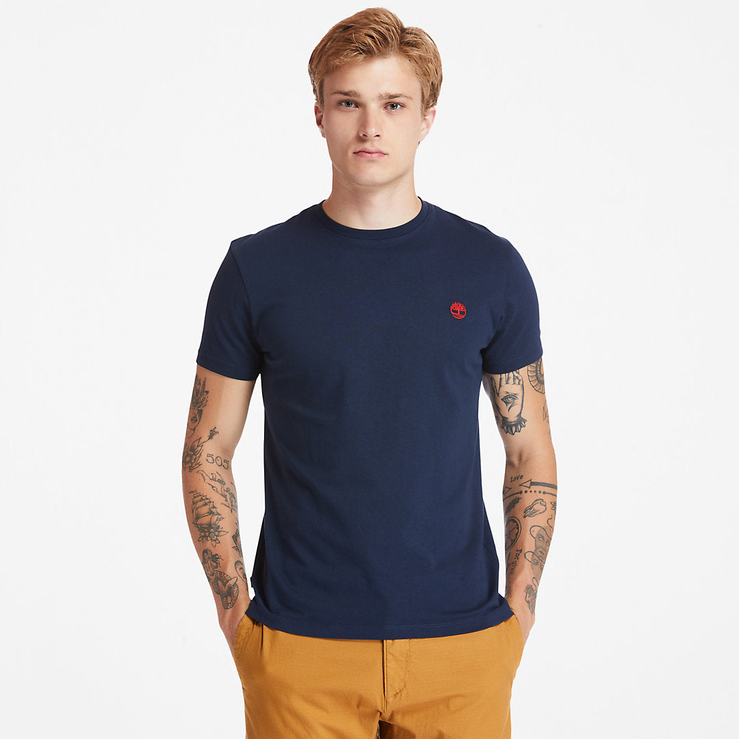 Dunstan River Crew Tee for Men in Dark Blue Timberland Sale
