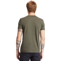 Dunstan River Crew Tee for Men in Dark Green Timberland On Sale