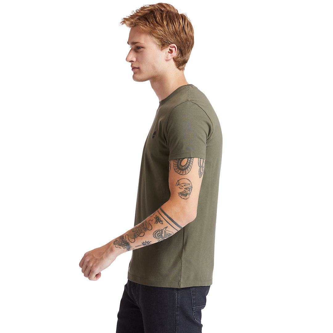 Dunstan River Crew Tee for Men in Dark Green Timberland On Sale