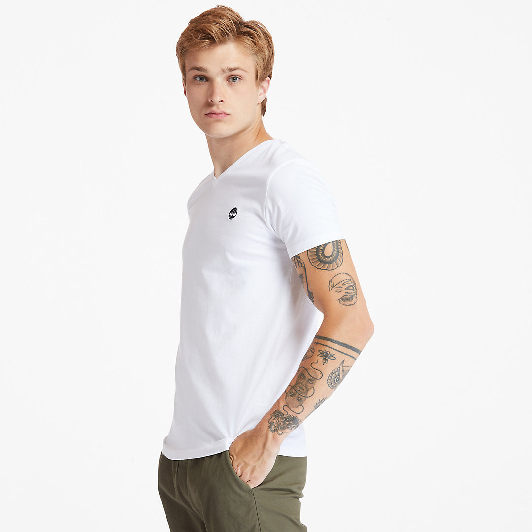 Dunstan River V-Neck T-Shirt for Men in White Timberland Discount