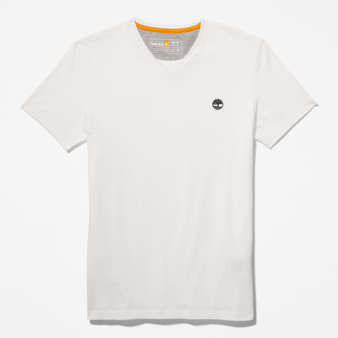 Dunstan River V-Neck T-Shirt for Men in White Timberland Discount