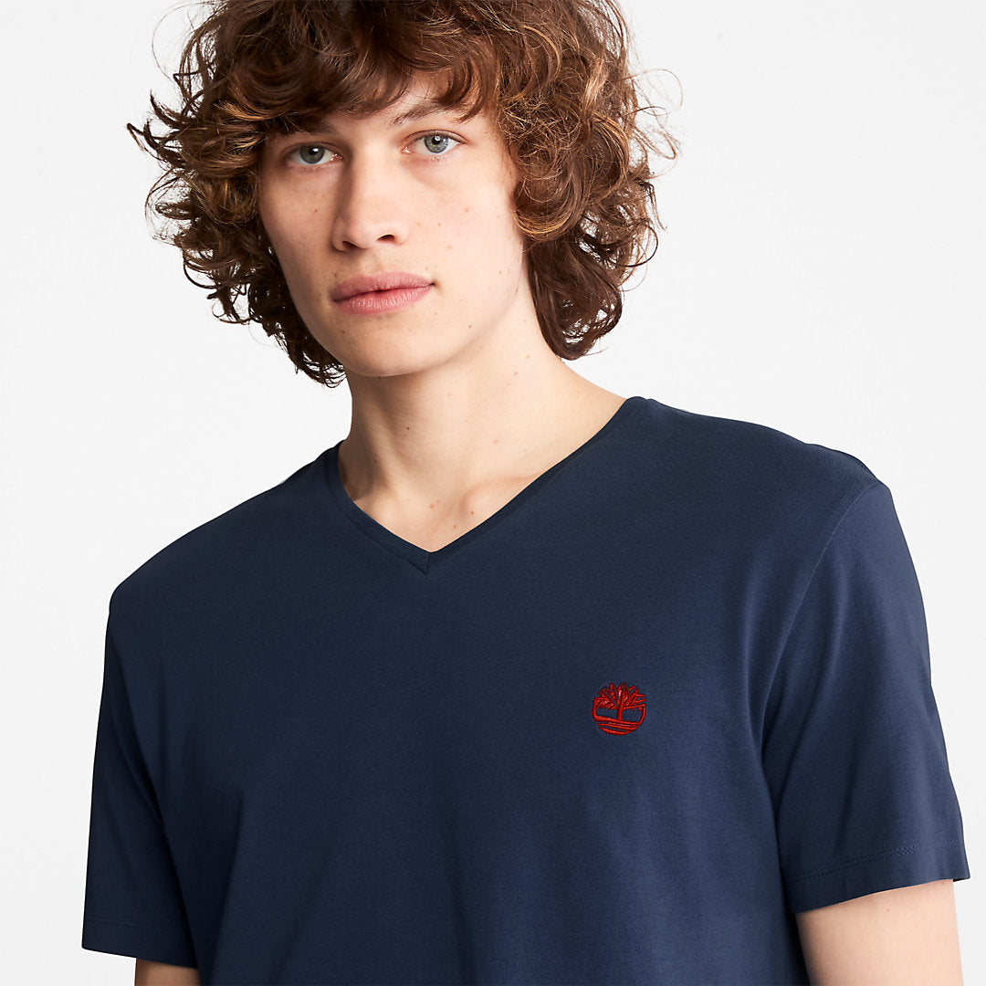 Dunstan River V-Neck T-Shirt for Men in Navy Timberland Outlet