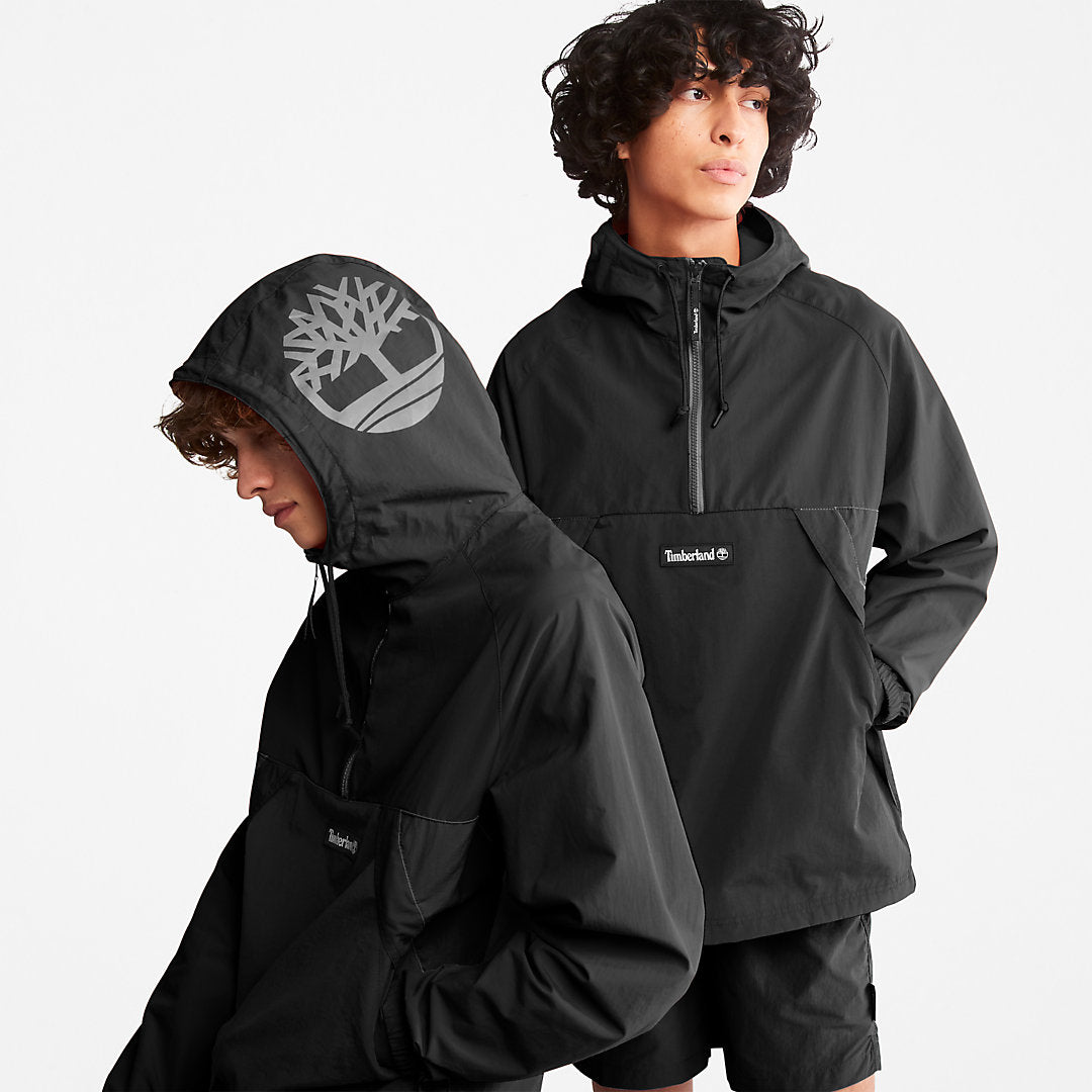 DWR Zip-Neck Windbreaker for Men in Black Timberland For Sale