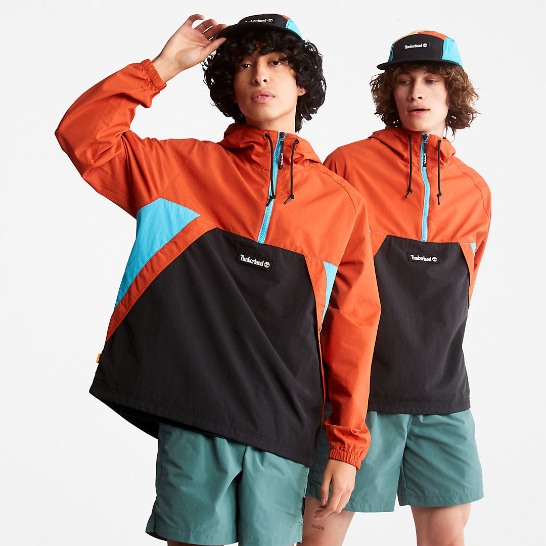 DWR Zip-Neck Windbreaker for All Gender in Orange Timberland Outlet