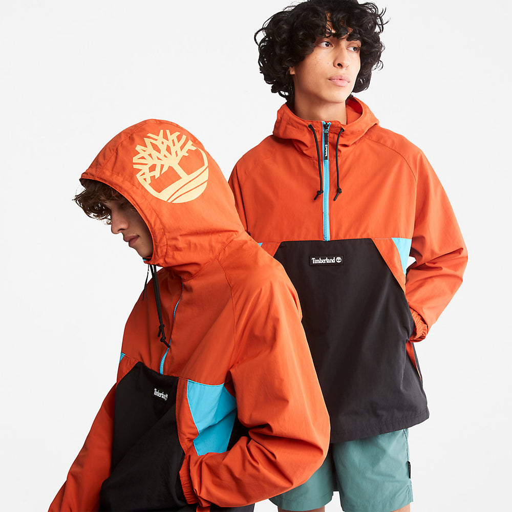 DWR Zip-Neck Windbreaker for All Gender in Orange Timberland Outlet