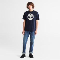 Kennebec River Tree Logo T-shirt for Men in Navy Timberland For Sale