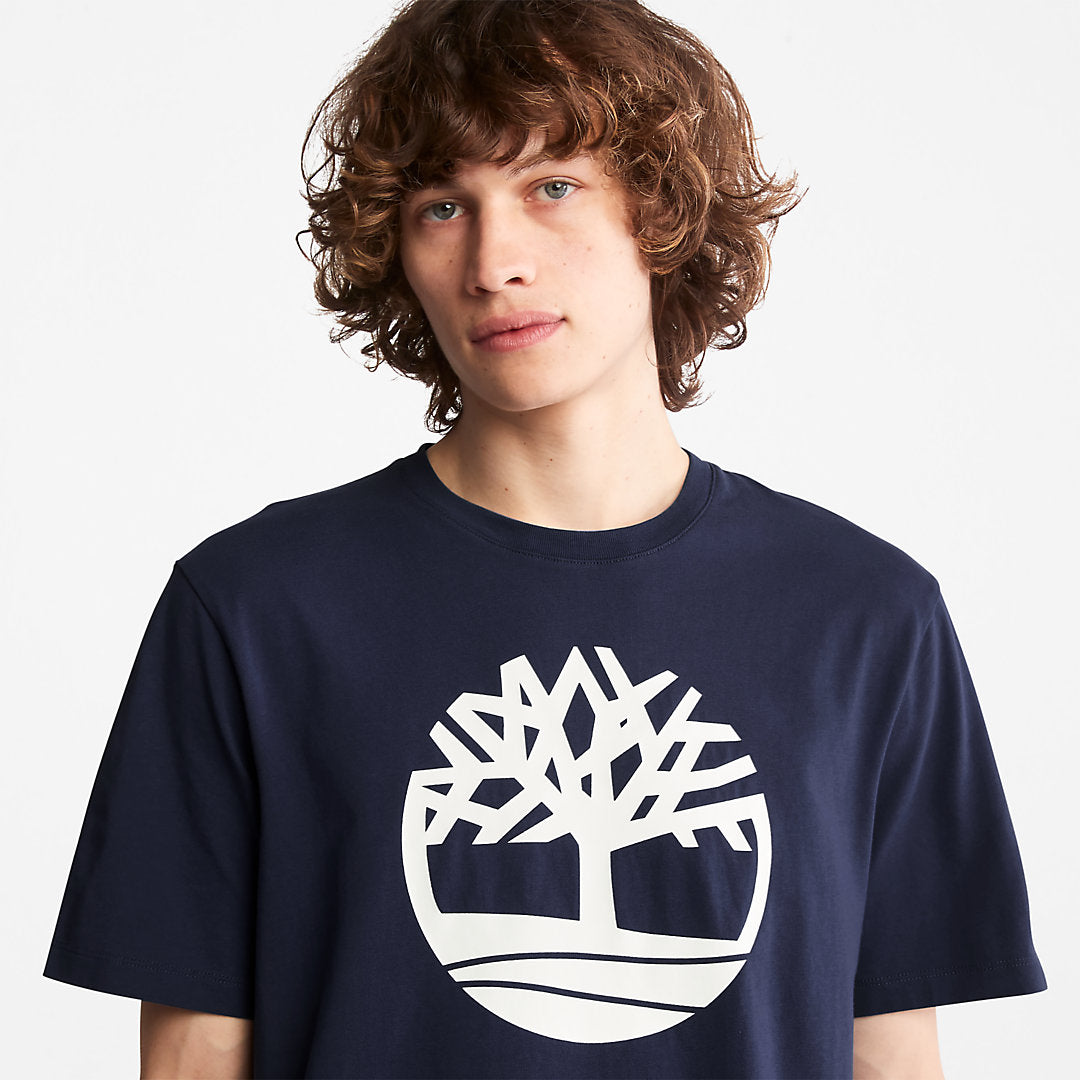 Kennebec River Tree Logo T-shirt for Men in Navy Timberland For Sale