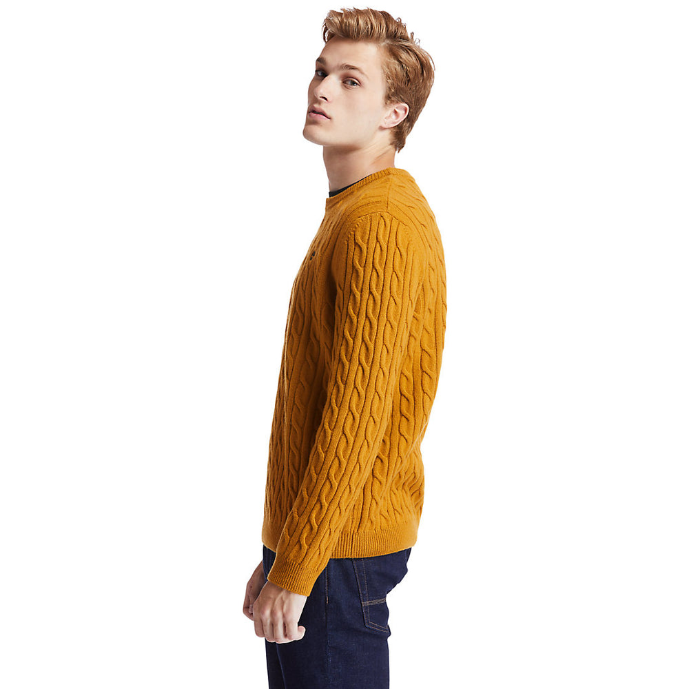 Phillips Brook Cable Sweater for Men in Yellow Timberland For Sale