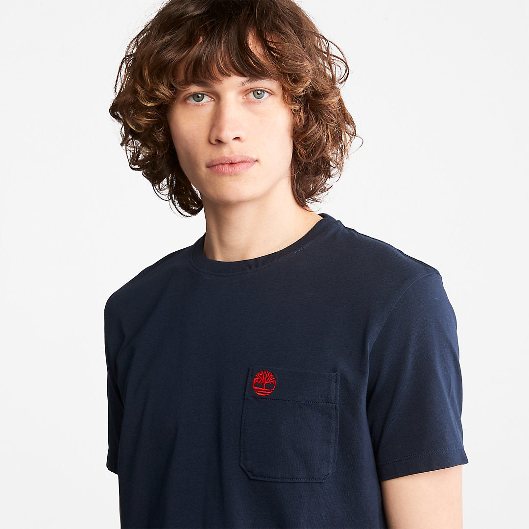 Dunstan River Pocket T-shirt for Men in Navy Timberland For Sale