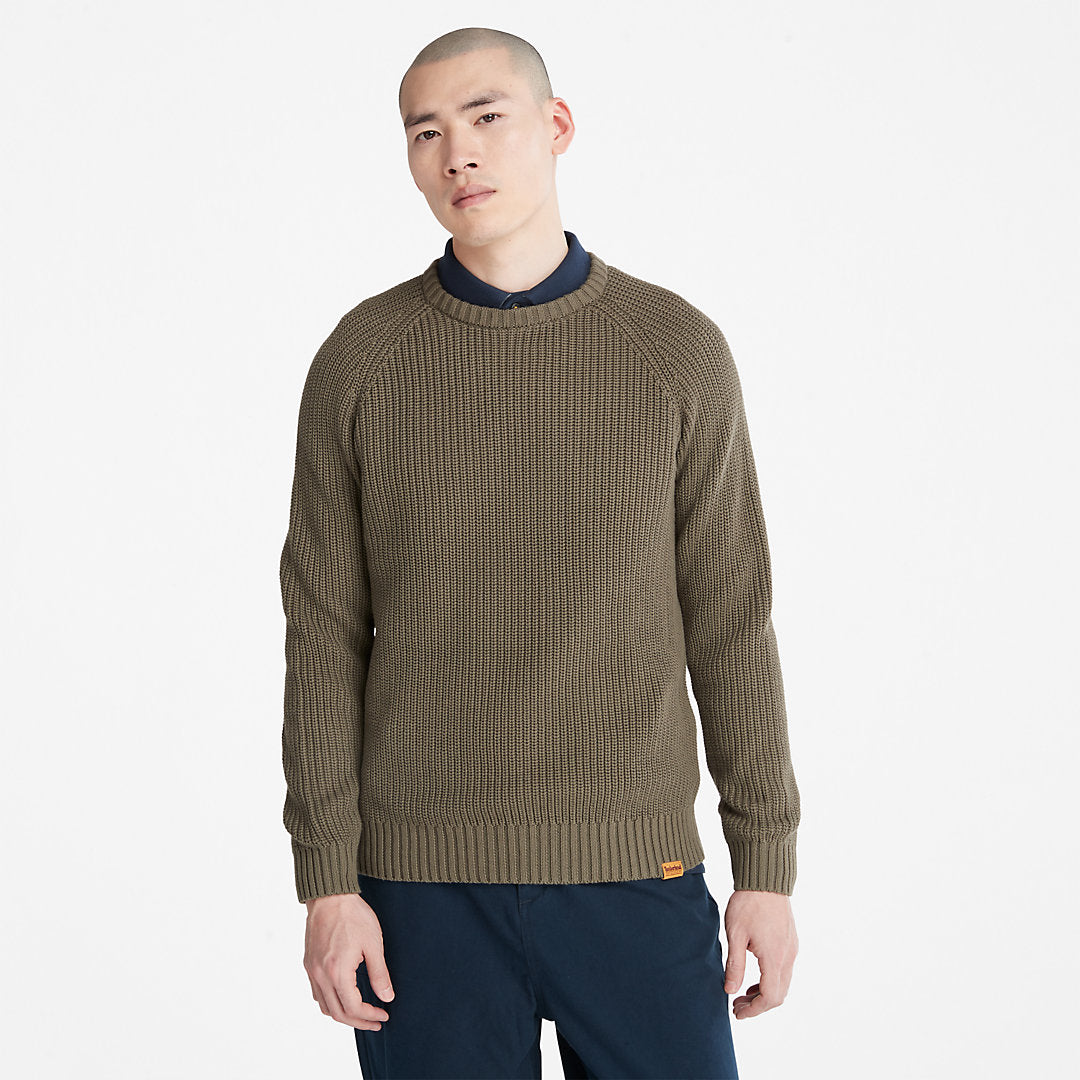 Beards Brook Crew-Neck Sweater for Men in Dark Green Timberland Discount