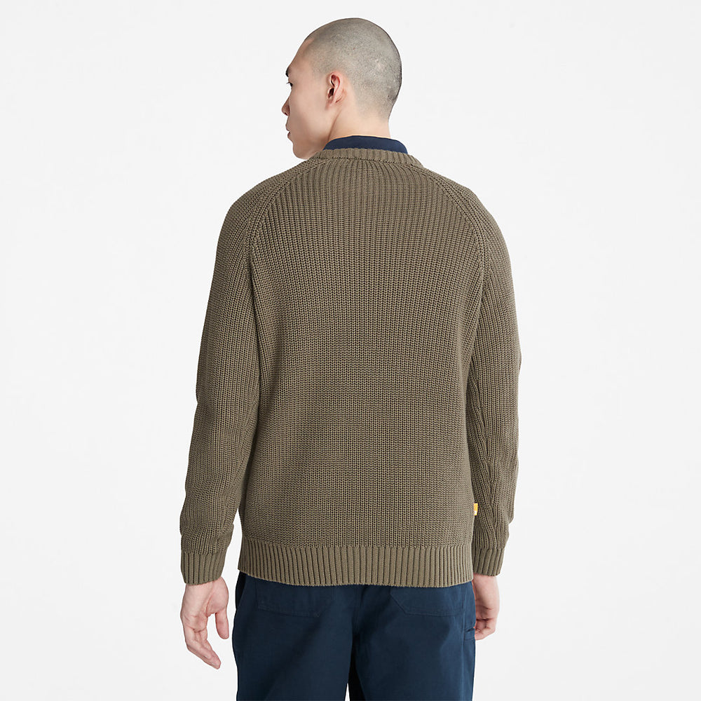 Beards Brook Crew-Neck Sweater for Men in Dark Green Timberland Discount
