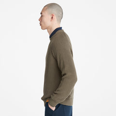 Beards Brook Crew-Neck Sweater for Men in Dark Green Timberland Discount