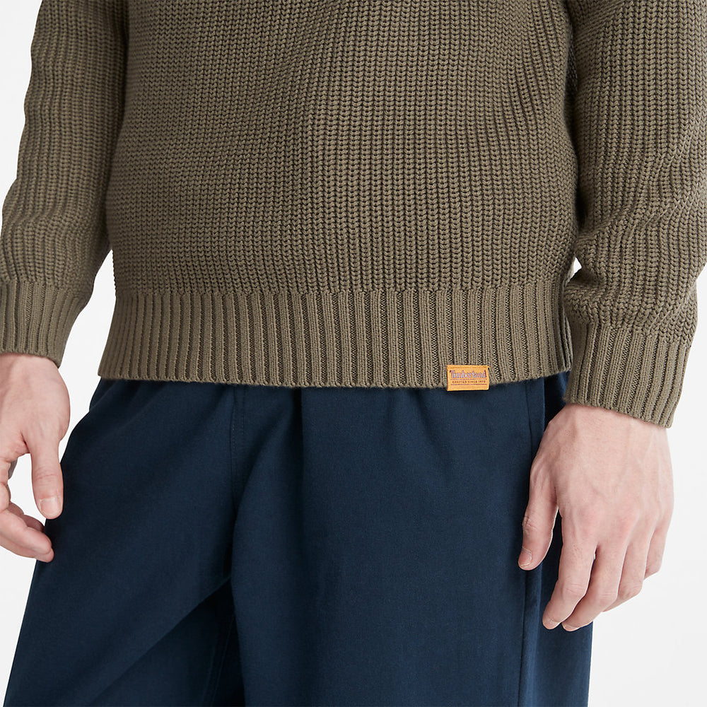 Beards Brook Crew-Neck Sweater for Men in Dark Green Timberland Discount