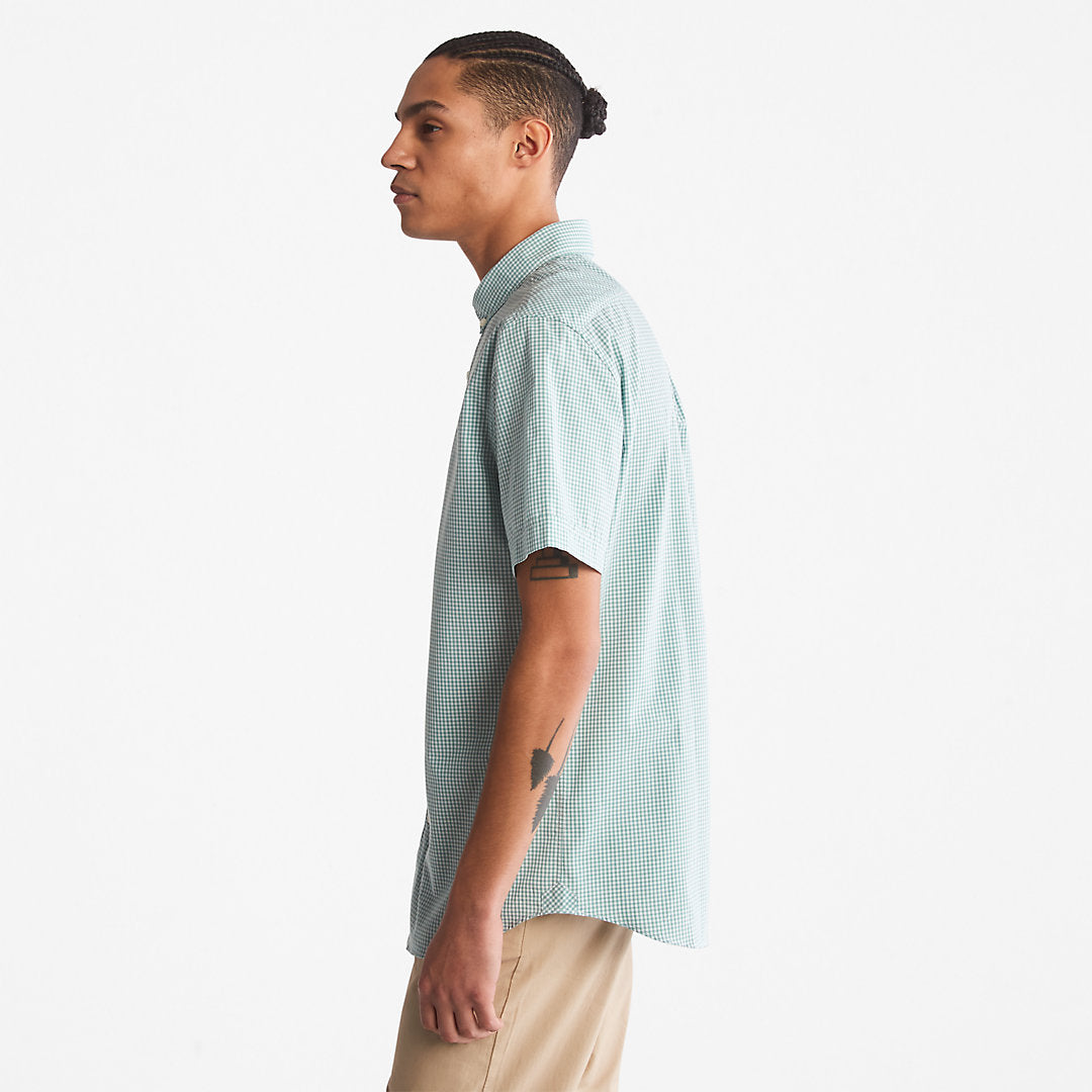 Suncook River Short-Sleeve Poplin Shirt for Men in Green Timberland For Sale