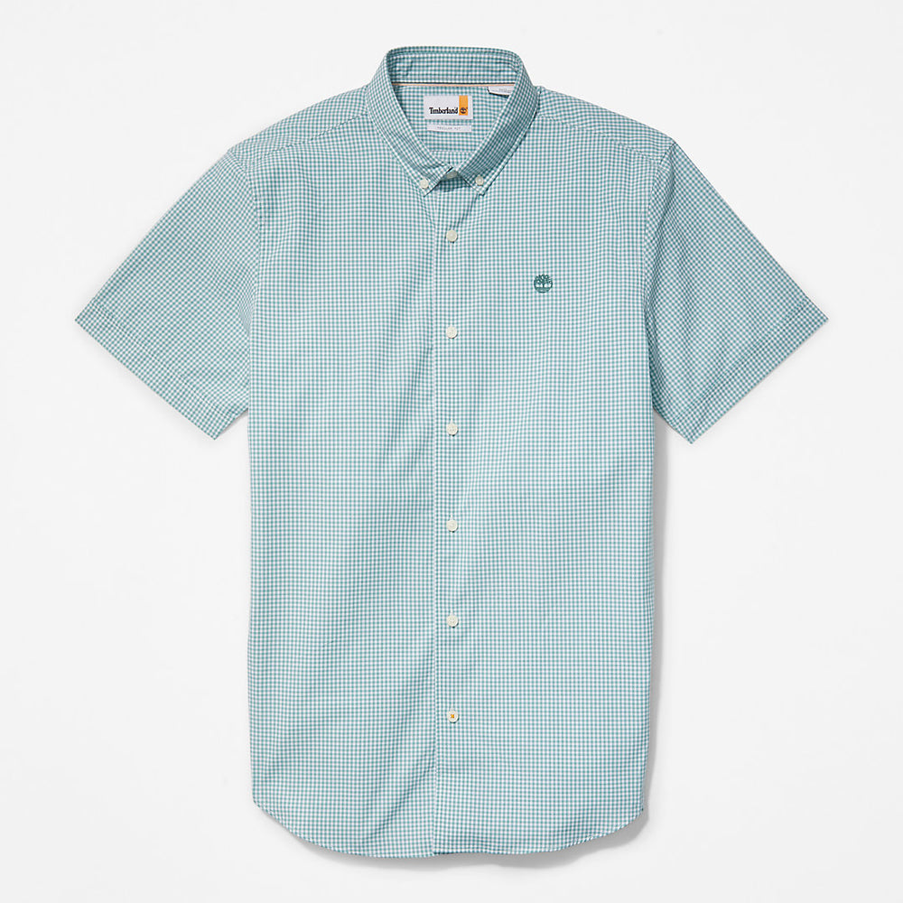 Suncook River Short-Sleeve Poplin Shirt for Men in Green Timberland For Sale