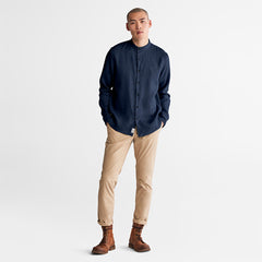 Mill River Linen Shirt for Men in Navy Timberland Outlet
