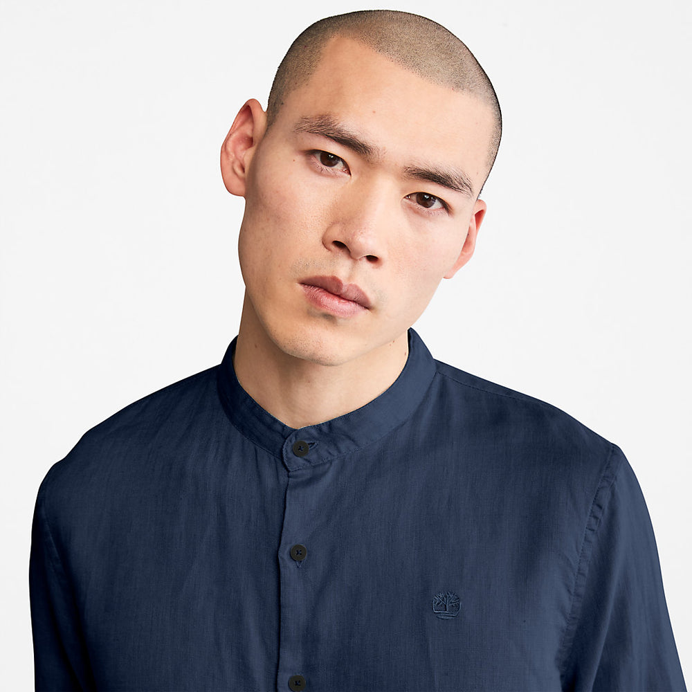 Mill River Linen Shirt for Men in Navy Timberland Outlet
