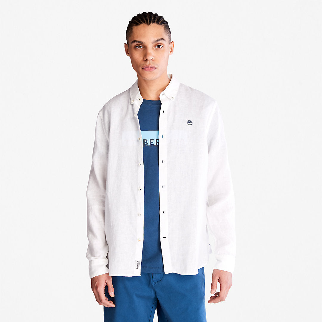 Mill River LS Linen Shirt for Men in White Timberland US