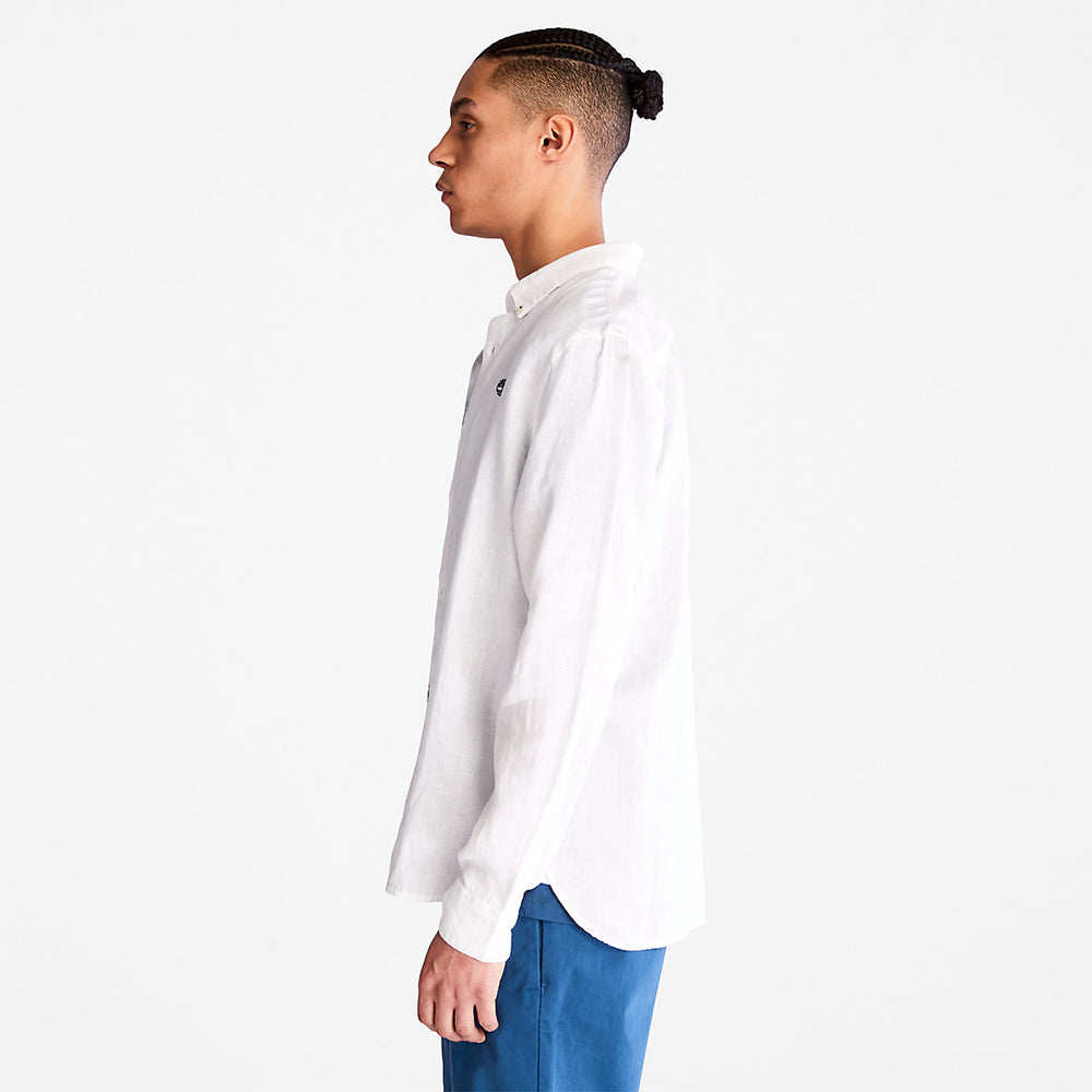 Mill River LS Linen Shirt for Men in White Timberland US