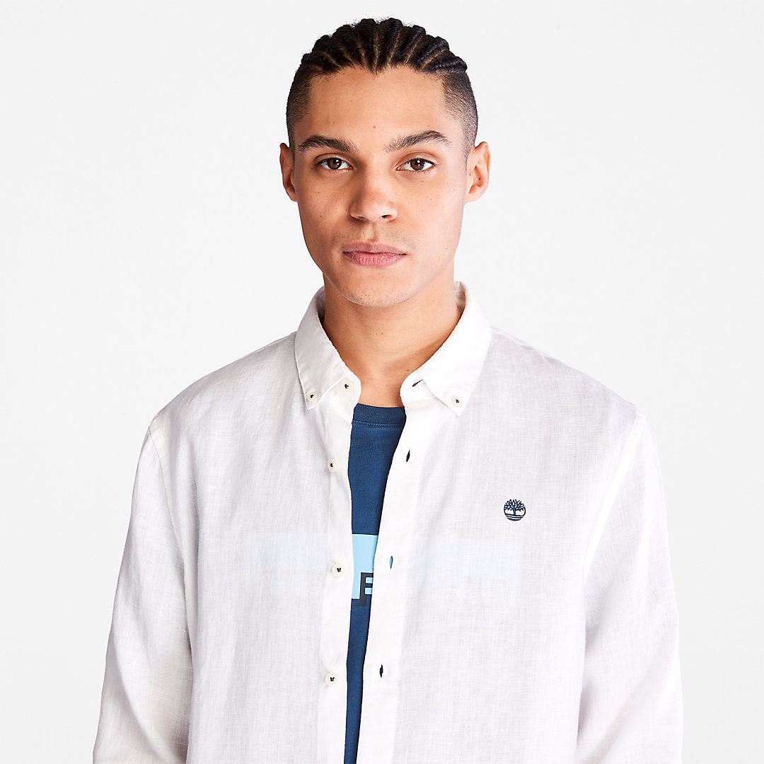 Mill River LS Linen Shirt for Men in White Timberland US