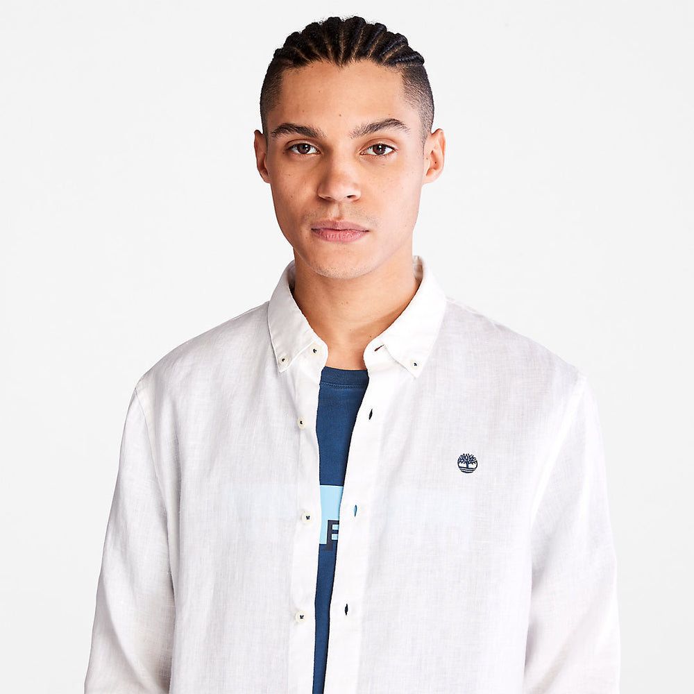 Mill River LS Linen Shirt for Men in White Timberland US