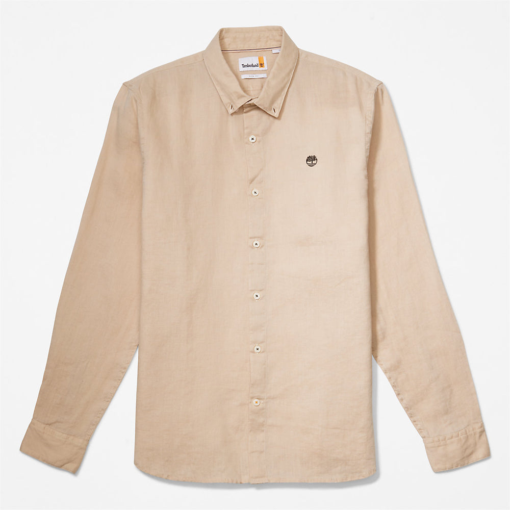 Mill River Slim-Fit Linen Shirt for Men in Beige Timberland Outlet