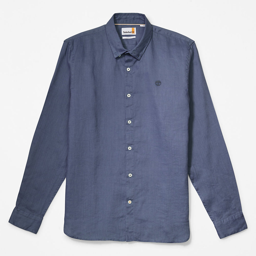 Mill River Slim-Fit Linen Shirt for Men in Blue or Navy Timberland Online