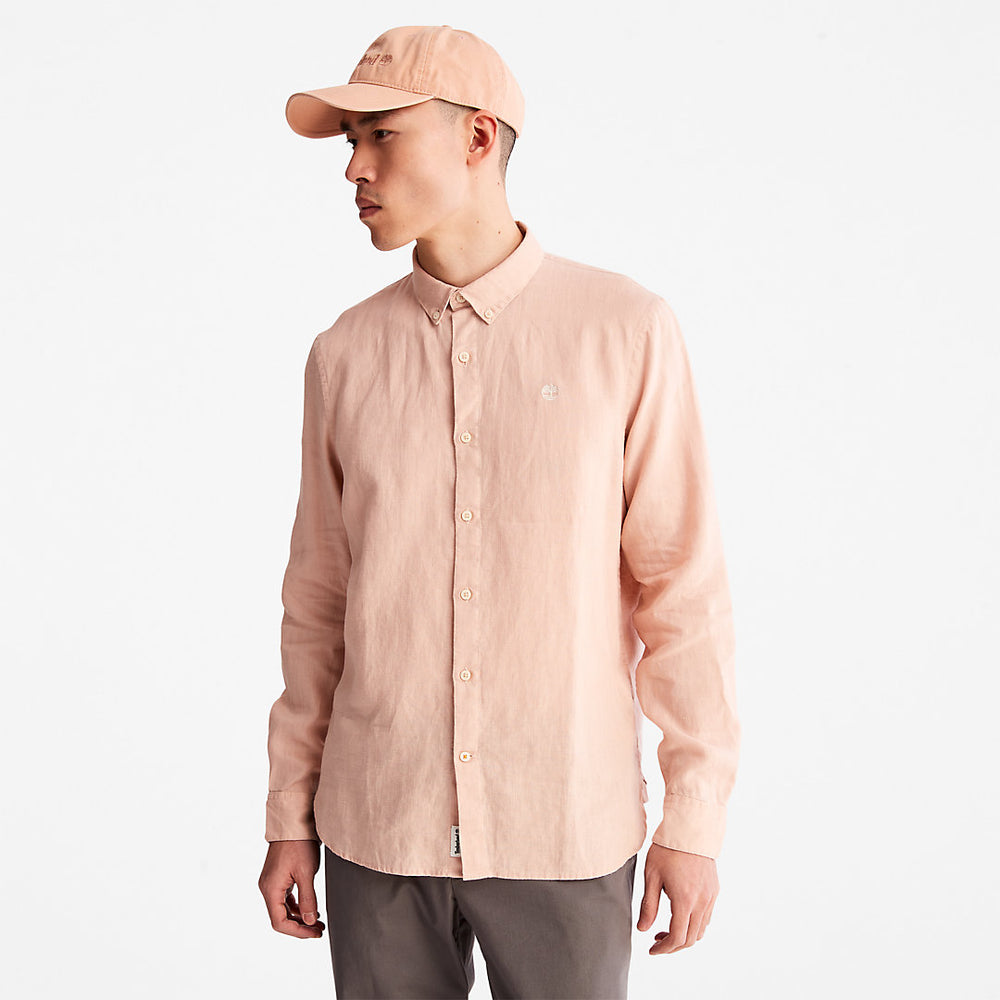 Mill River Slim-Fit Linen Shirt for Men in Light Pink Timberland Sale
