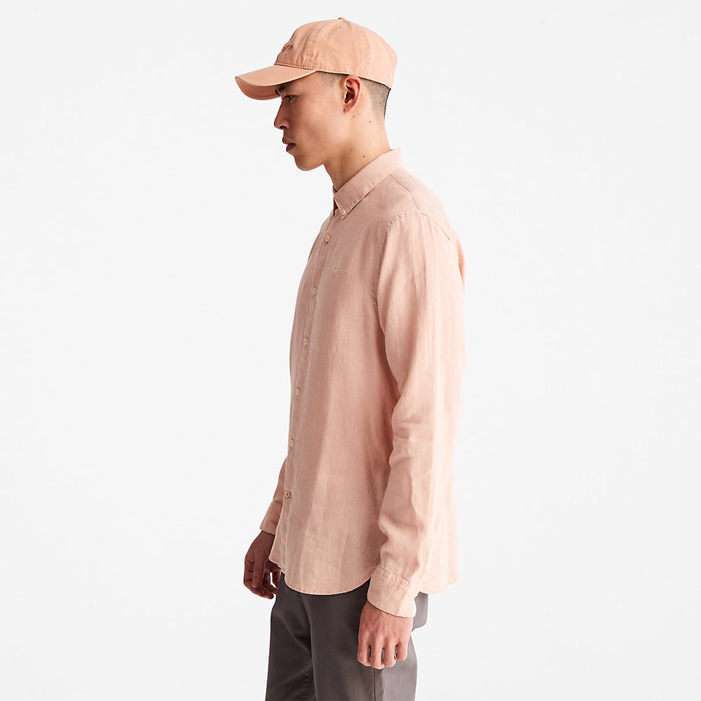Mill River Slim-Fit Linen Shirt for Men in Light Pink Timberland Sale