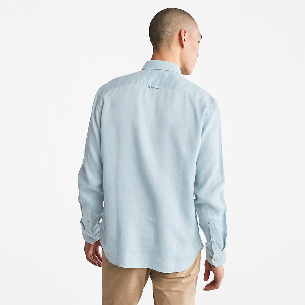 Mill River LS Linen Shirt for Men in Light Blue Timberland Sale