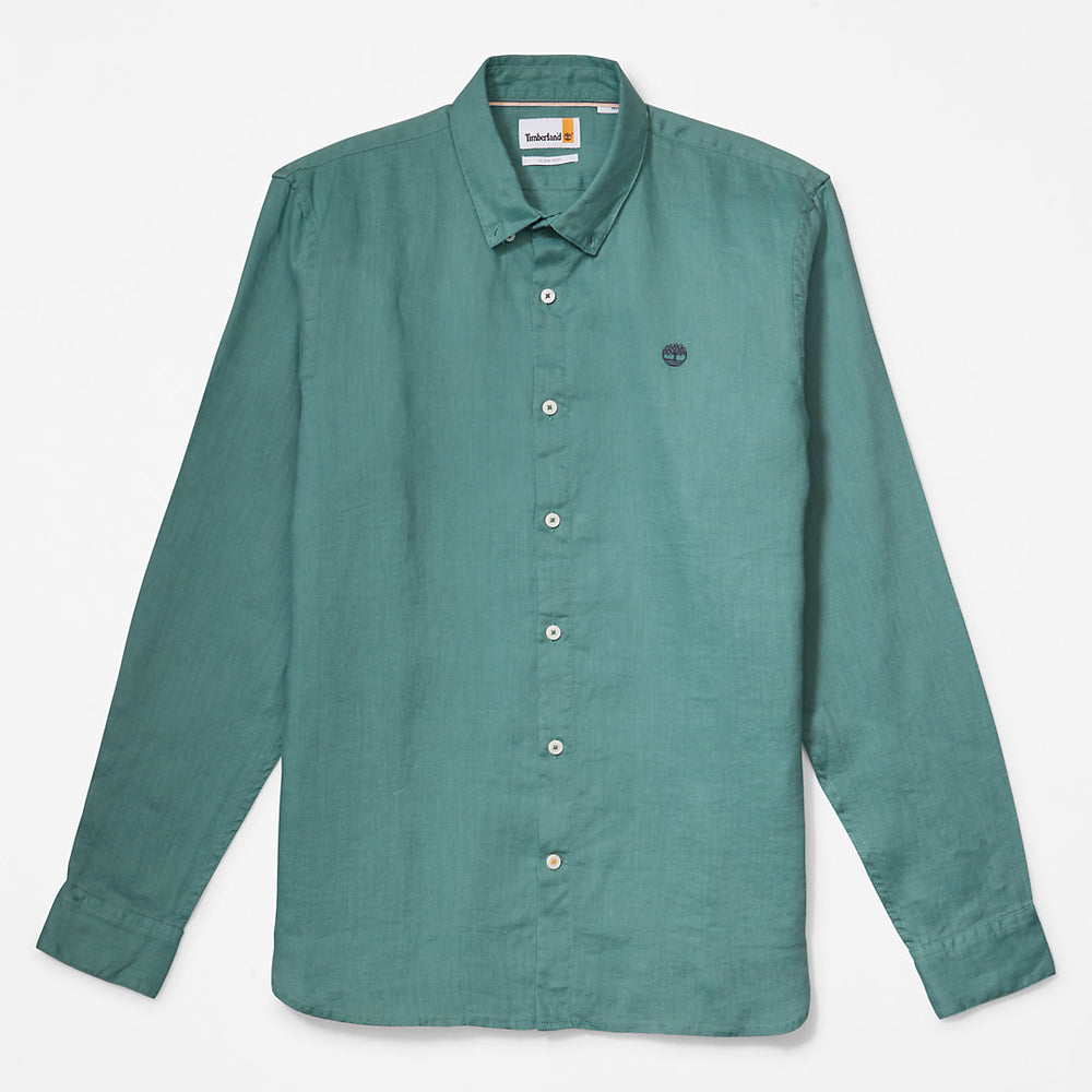 Mill River Slim-Fit Linen Shirt for Men in Teal Timberland Discount